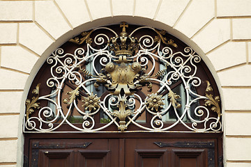 Image showing Wrought detail of an old door