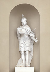 Image showing Statue on St. Stanislaus and St Ladislaus cathedral in Vilnius