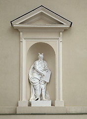 Image showing Statue of Moses on St. Stanislaus and St Ladislaus cathedral in Vilnius