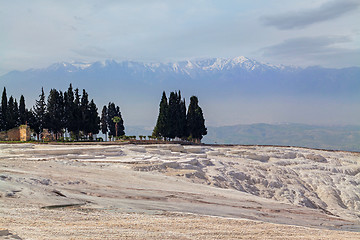 Image showing Travertine hills in Hierapolis near Pamukkale, Turkey