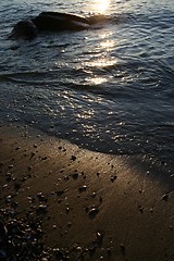 Image showing Sunset by the ocean