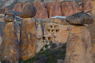 Image showing Fairy houses stone cliffs