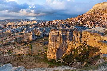 Image showing Fairy houses stone cliffs