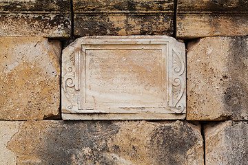 Image showing Texture of stone wall in ancient city, Hierapolis