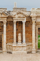 Image showing Ancient Greco-Roman Theater in ancient city Hierapolis near Pamukkale, Turkey