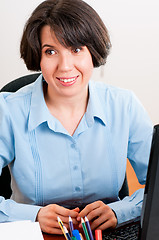 Image showing Business woman at workplace 