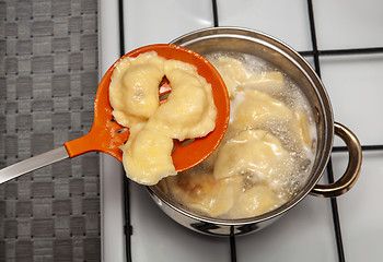 Image showing Vareniki in a pan