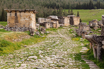 Image showing Ruins of ancient city, Hierapolis near Pamukkale, Turkey