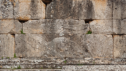 Image showing Texture of stone wall in ancient city, Hierapolis
