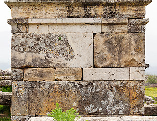 Image showing Texture of stone wall in ancient city, Hierapolis