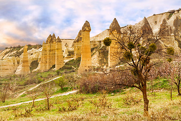 Image showing Stone cliffs looks like a Fairy houses in Love valley