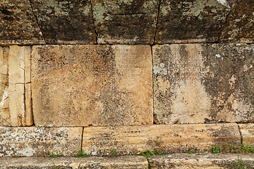 Image showing Texture of stone wall in ancient city, Hierapolis