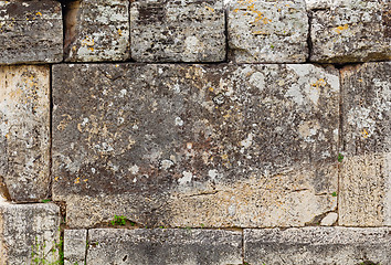 Image showing Texture of stone wall in ancient city, Hierapolis