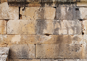 Image showing Texture of stone wall in ancient city, Hierapolis