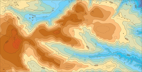 Image showing Abstract detailed color vector topographic elevation map