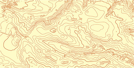 Image showing Abstract vector topographic map in brown colors