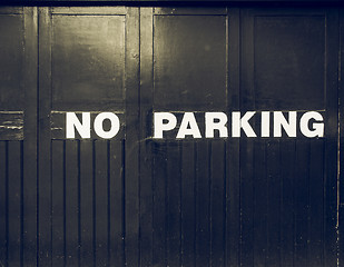 Image showing Vintage looking No parking sign