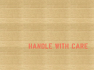 Image showing Vintage looking Fragile corrugated cardboard