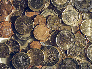 Image showing Vintage Euro coins