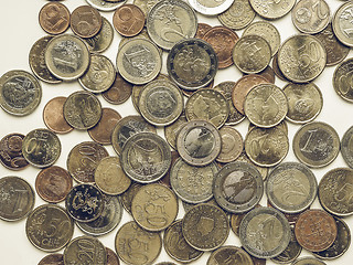 Image showing Vintage Euro coins