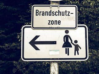 Image showing Vintage looking Pedestrian area sign