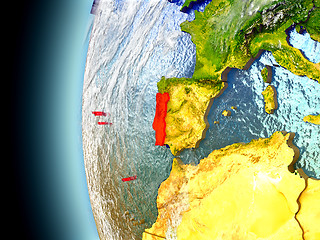 Image showing Portugal on planet Earth from space