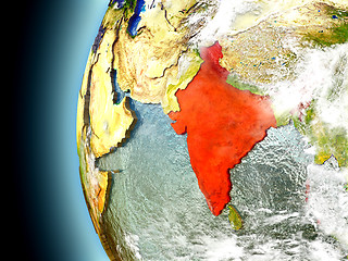 Image showing India on planet Earth from space