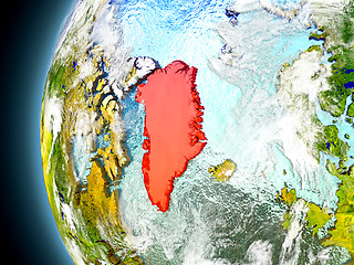 Image showing Greenland on planet Earth from space