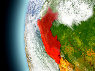 Image showing Peru on planet Earth from space