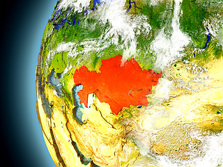 Image showing Kazakhstan on planet Earth from space