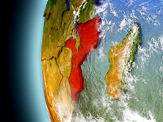 Image showing Mozambique on planet Earth from space