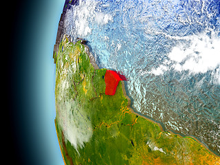 Image showing French Guiana on planet Earth from space