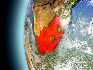 Image showing South Africa on planet Earth from space