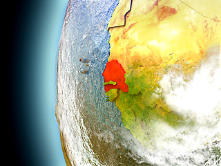 Image showing Senegal on planet Earth from space