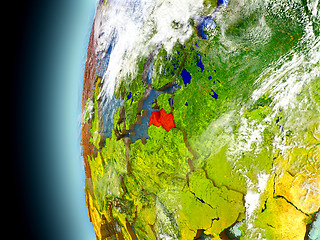 Image showing Latvia on planet Earth from space