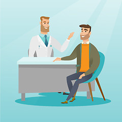 Image showing Doctor consulting male patient in office.