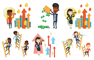 Image showing Vector set of business characters.