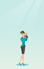 Image showing Photographer taking photo vector illustration.