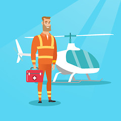 Image showing Doctor of air ambulance vector illustration.