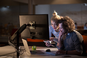 Image showing young designers in the night office