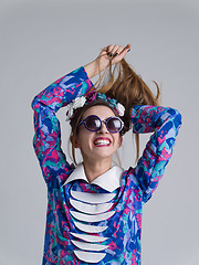 Image showing woman posing in fashionable clothes and sunglasses