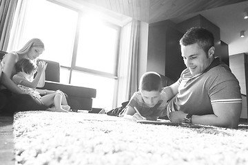 Image showing young couple spending time with kids