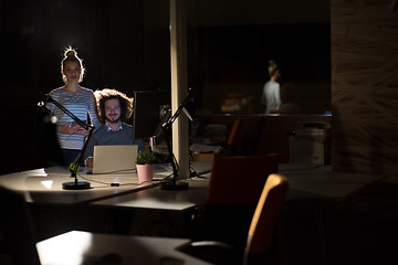 Image showing young designers in the night office