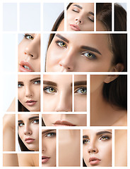 Image showing collage of a beautiful woman with perfect clean skin