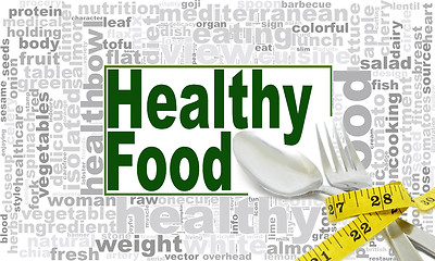 Image showing Healthy food word cloud design