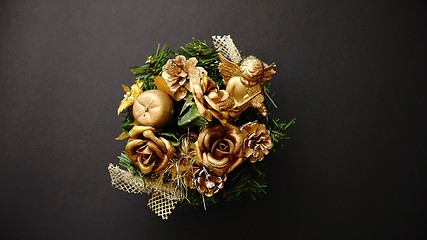 Image showing Christmas Wreath on black Background