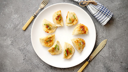 Image showing Fried dumplings with meat