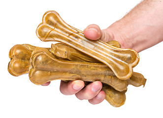 Image showing Hand with dog bone