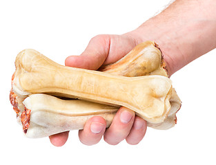 Image showing Hand with dog bone