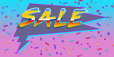 Image showing 80s background. sale Comic bubble balloon